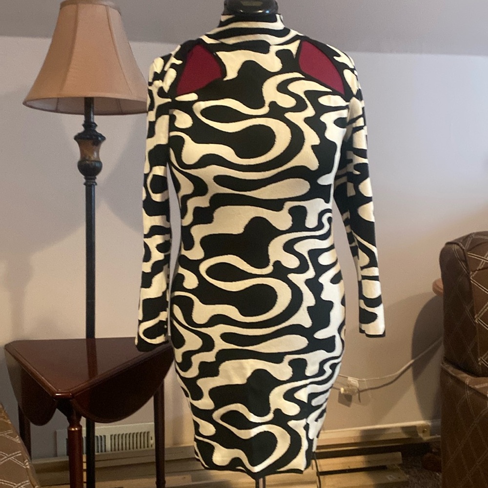 River Island Black & White Sweater Dress